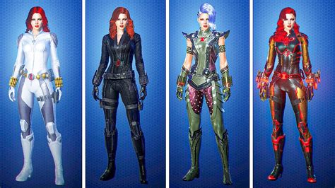 Marvel Future Revolution All Black Widow Suits Youtube