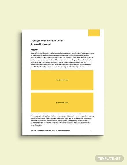 Movie sponsorship proposal format, short film, write a movie proposal, documentary, film sponsorship proposal how to find a sponsor for a tv show? Tv Show Sponsorship Proposal Template Free PDF - Word ...