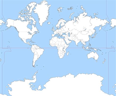 Mercator Blank World Map By Gsnj On Deviantart