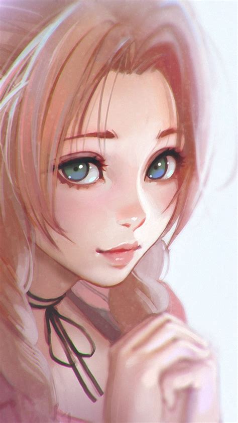 Final Fantasy Vii Beautiful Anime Girl Iphone Wallpaper