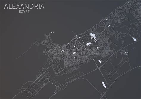 Map Of Alexandria Egypt Satellite View Stock Illustration Image