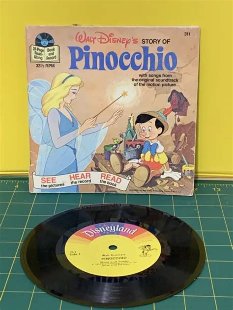 1977 Walt Disney The Story Of Pinocchio 311 Record And Book 33 13