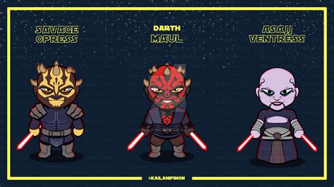 Chibi Savage Opress Darth Maul Asajj Ventress By Kailanipinon On