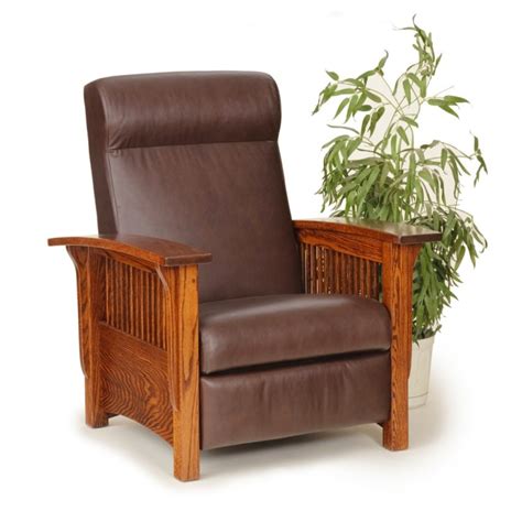 Stick to simple solid fabrics though as overly decorative fabrics contradict the very simplicity that the furniture pieces are known for. Mission Chair | Amish Mission Recliner - Country Lane ...