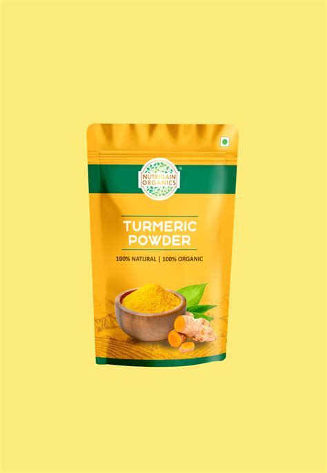 Packaging Design For The Brand Nutrigain Organics Turmeric Powder