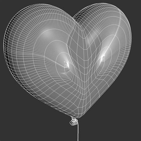 Realistic Heart Shaped Balloon 3d Model