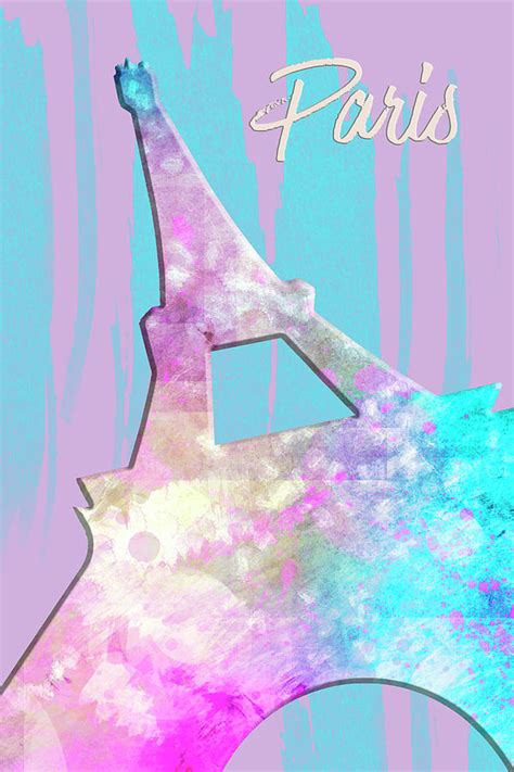 Graphic Style Paris Eiffel Tower Pink Digital Art By Melanie Viola