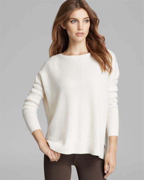 Vince Sweater Chevron Woolcashmere In White Lyst