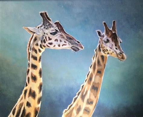 Giraffes Limited Edition Mounted A3 Print Of Beautiful Graceful