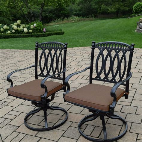 Set Of 2 Black Morocco Aluminum Swivel Rocker Outdoor Patio Chairs W
