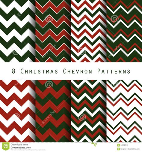 Christmas Chevron Pattern Collection Stock Vector Illustration Of