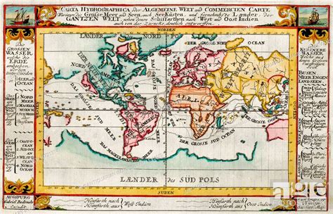 18th Century Map Of The World Stock Photo Picture And Rights Managed