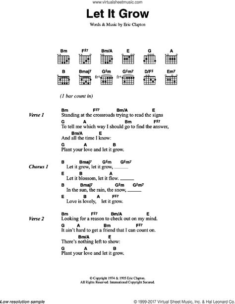Check spelling or type a new query. Clapton - Let It Grow sheet music for guitar (chords) PDF