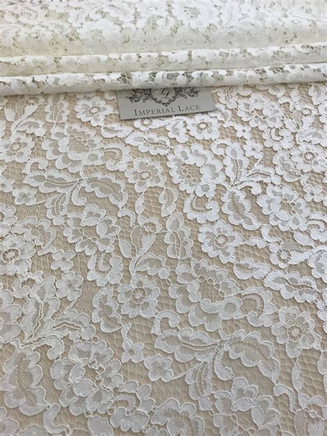Offwhite Lace Fabric Embroidered Lace French Lace Wedding Etsy