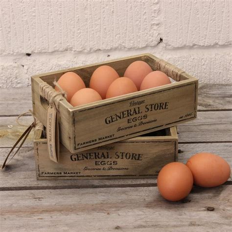General Store Set Of 2 Rustic Wooden Egg Crates Egg Crates Egg
