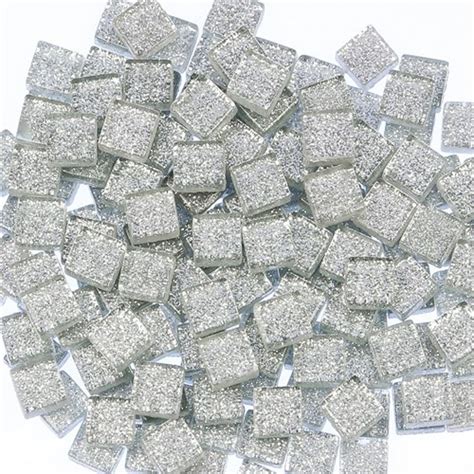Glitter Glass Mini Mosaics Silver Sprinkles 500g Pack Mosaics