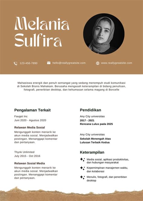 Lamar Kerja Dengan Contoh Cv Modern Profesional Canva Vrogue Co