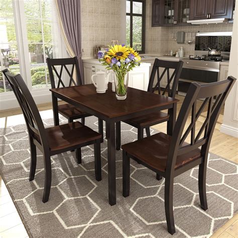 5 Piece Kitchen Table Set Modern Dining Table Sets With Dining Chairs