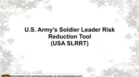 Soldier Leader Risk Reduction Tool Slrrt Powerpoint Ranger Pre