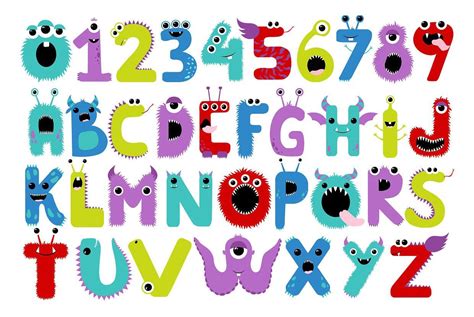 Monster Letters And Numbers 독특한
