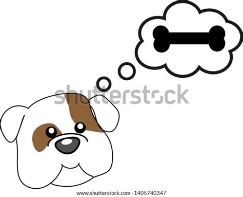 Dog Thinking About Bonevector Illustration