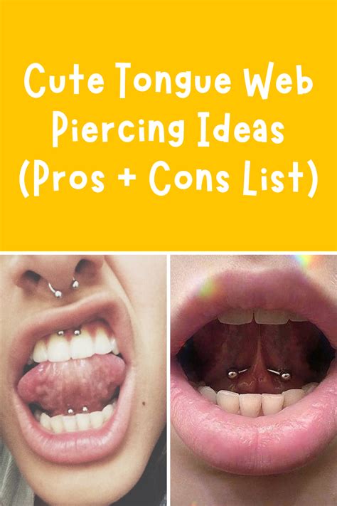 cute tongue web piercing ideas pros cons list