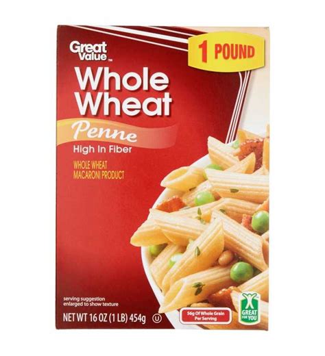 Great Value Whole Wheat Penne 16 Oz