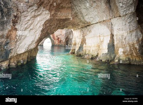 Greece Zakynthos Island Blue Caves Stock Photo Alamy