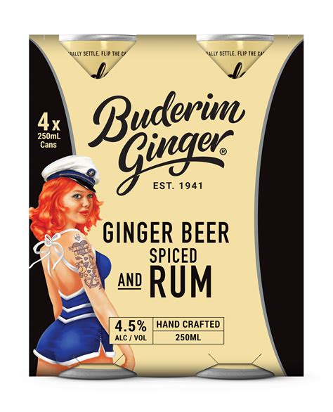 Ginger Beer And Spiced Rum 250ml Buderim Ginger