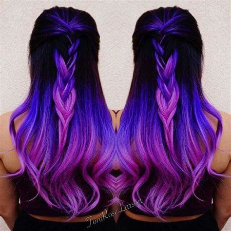 Black Blue And Purple Ombre Hair Hair Styles Purple