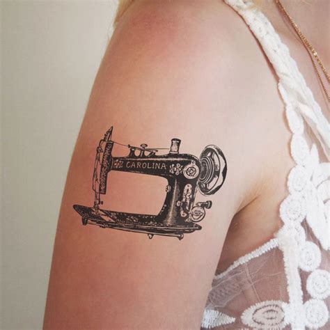 Vintage Sewing Machine Temporary Tattoo Sewing Tattoos Sewing