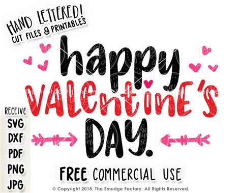 Happy Valentine's Day SVG & Printable – The Smudge Factory