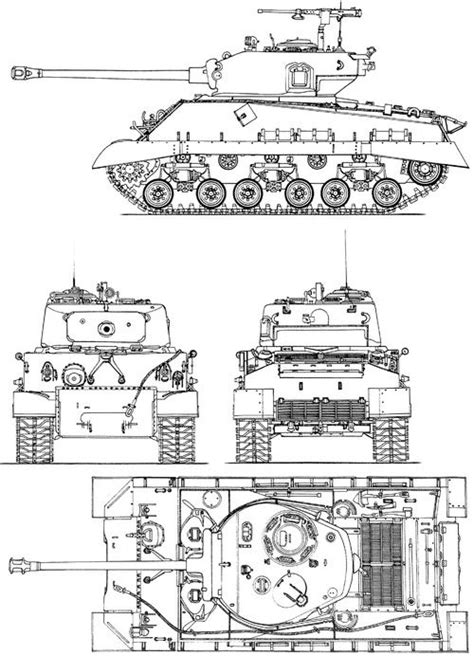 Blueprints Tanks Tanks M M4a3e8 Sherman In 2023 Blueprints