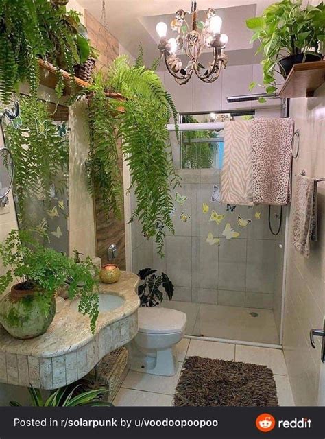 Adding Shelves And Hanging Baskets To Green Up The Bathroom With Ferns
