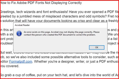 How To Fix Adobe Pdf Fonts Not Displaying Correctly