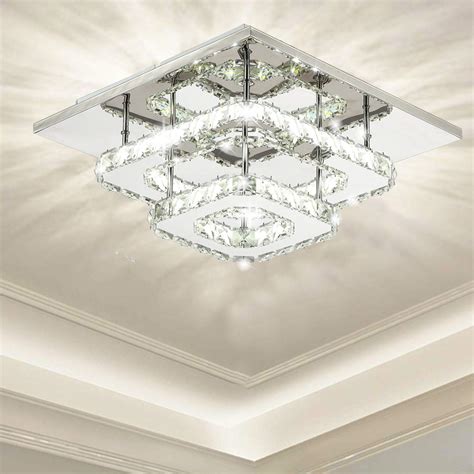 Buy Garwarm Small Led Ceiling Light12 Inch Stainless Steel K9 Crystal