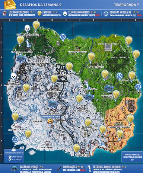 Fortnite nieve papa noel y donde encontrar los aviones en la. Mapa dos desafios da Semana 9 da Temporada 7 de Fortnite ...