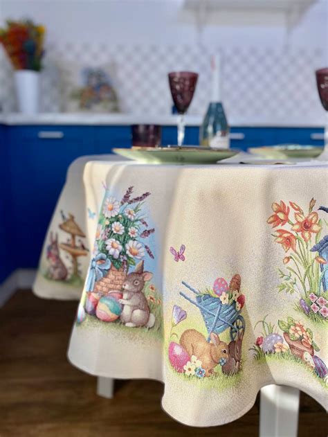 Easter Tablecloths Easter Textile Easter Tablecloth With Etsy Canada