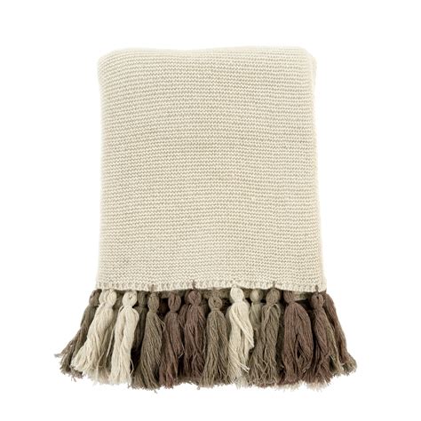 Chunky Tassel Throw Natural Hand Woven In Cash Wool This Cozy Throw