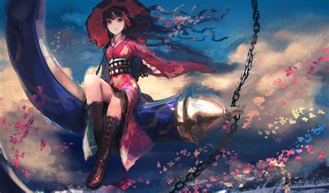 Black Hair Boots Chain Clouds Fategrand Order Fate Series Flowers