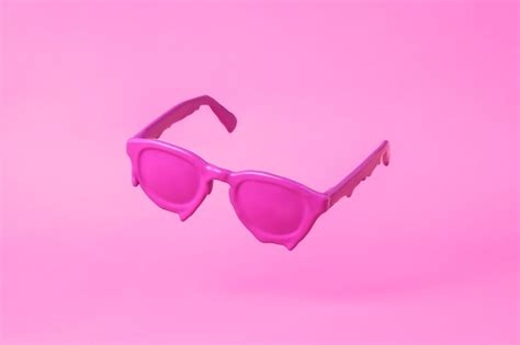 premium photo pink sunglasses are melting from the heat creative concept of a sale on an pink
