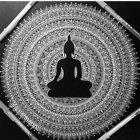 Just For Fun Posting The Colorful Buddha Mandala In Black And White