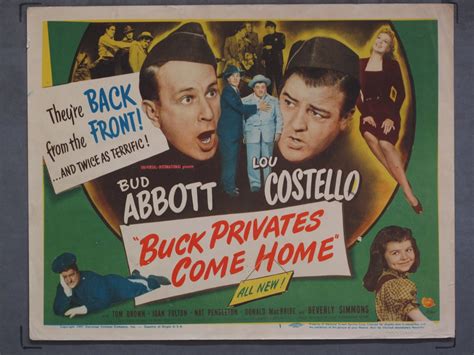 Buck Privates Come Home 1947 Title Lobby Card Poster For Sale