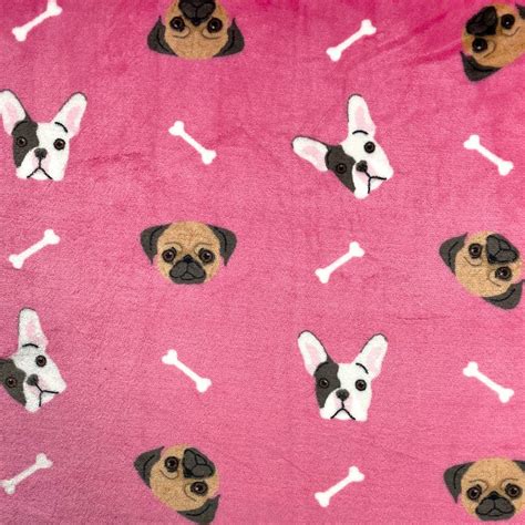 Dogs Cuddle Fleece Fabric Pound Fabrics