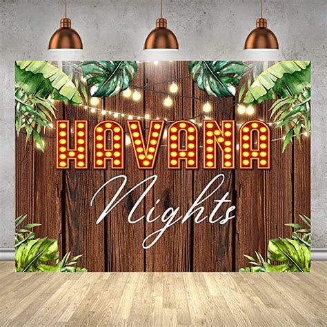 Buy Lofaris Havana Nights Wood Backdrop Palm Leaves Adult Birthday Party Photoshoot Photography