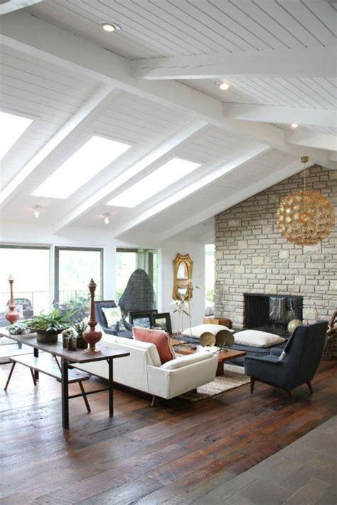 There's a fireplace as well to keep the place warm. 10 Reasons to Love Your Vaulted Ceiling
