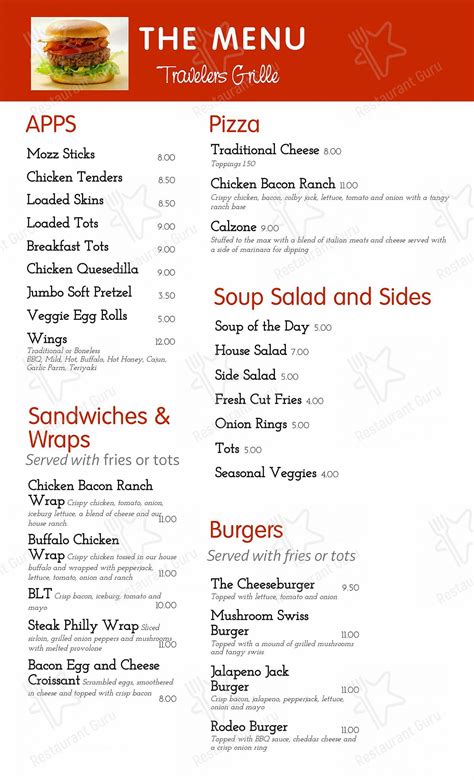 Menu At Travelers Grille Pub And Bar North Olmsted