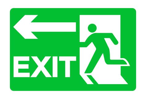 Exit Emergency Green Sign Isolate On White Backgroundvector