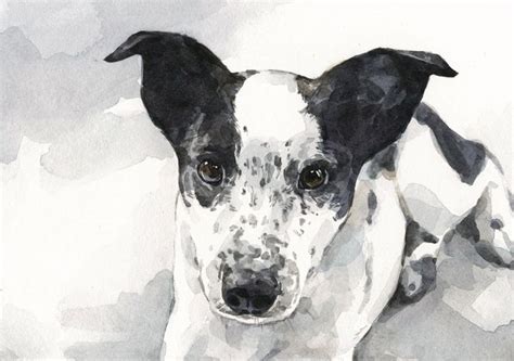 Handmade Custom Dog Watercolor Portrait 5x7 By David Scheirer