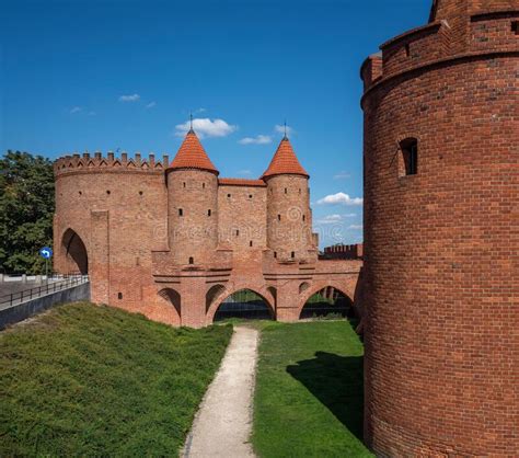 Warsaw Barbican Fortification Of The Old Citty Walls Warsaw Poland Stock Image Image Of